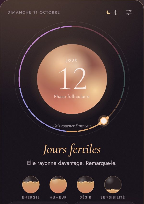 L’appli Lunatwin avec la phase du jour, l’énergie et l’humeur